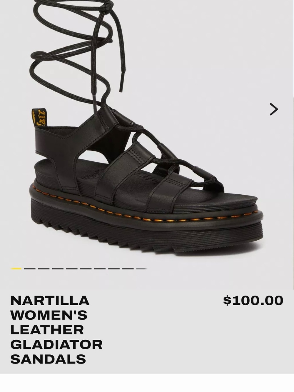 Dr. Martens Black Leather Platform Gladiator Sandals - Picture 2 of 14
